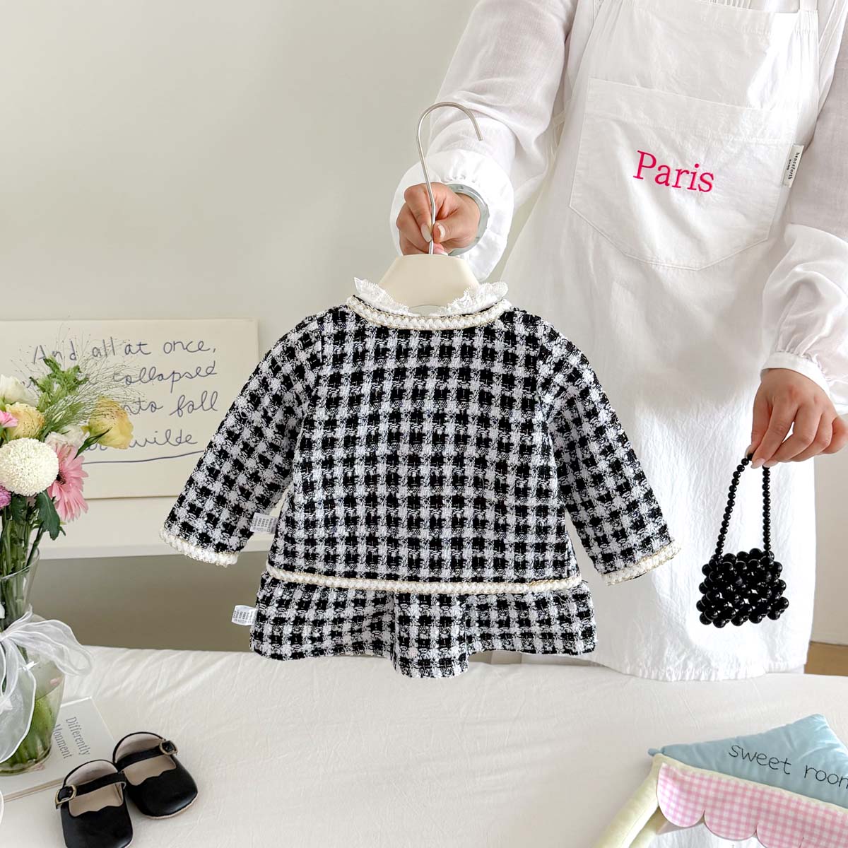 Setelan Dua Potong Tweed Kotak - Baby Clothing Dresser ulasan dan harga