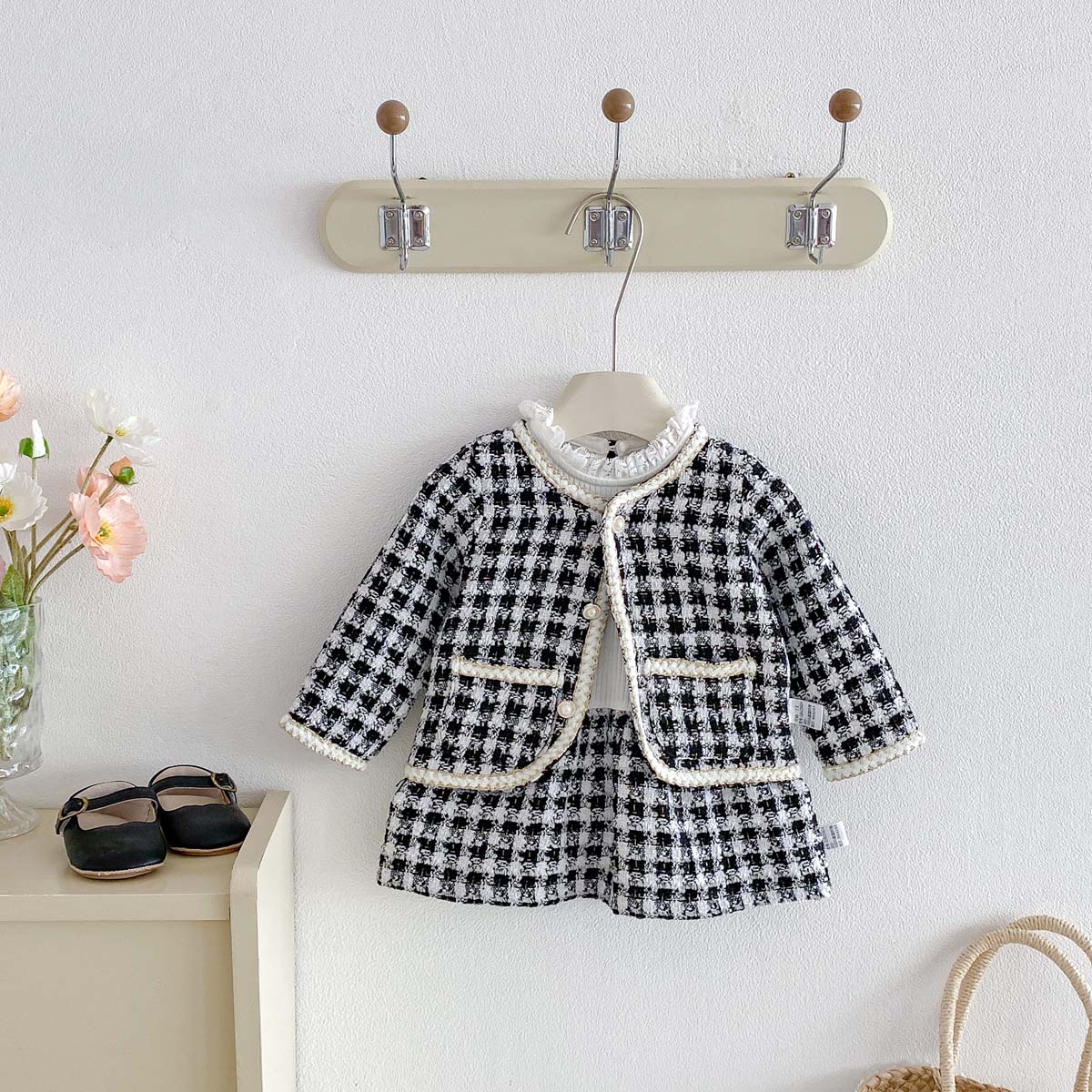 Setelan Dua Potong Tweed Kotak - Baby Clothing Dresser ulasan dan harga